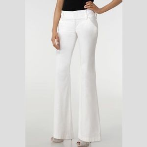 Alice + Olivia White Wide Waistband Pants